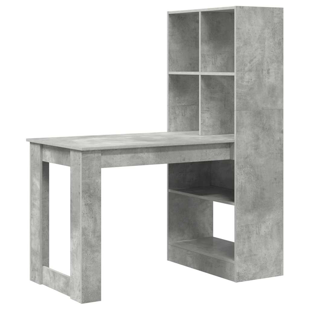 Scrivania Grigio cemento 122 x 67 x 145 cm Legno multistrato