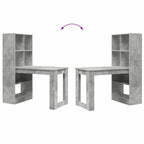 Scrivania Grigio cemento 122 x 67 x 145 cm Legno multistrato