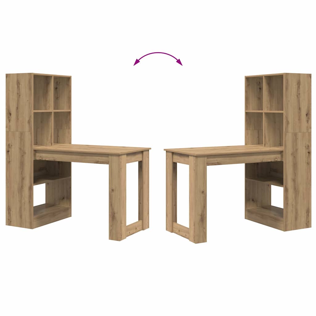 Scrivania con lo scaffale Rovere artigianale 122 x 67 x 145 cm