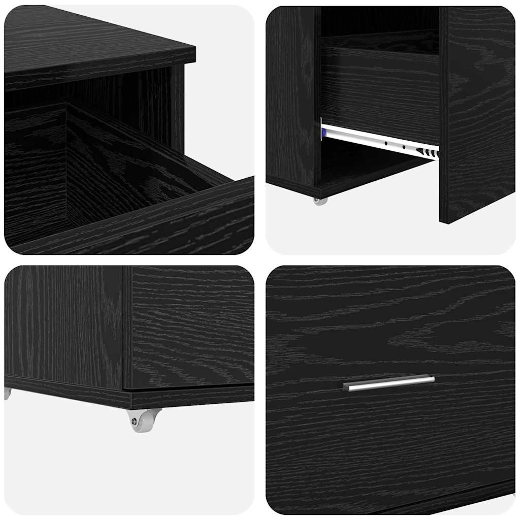 Scrivania Rovere Nero 131,5 x 50 x 106,5 cm Legno multistrato