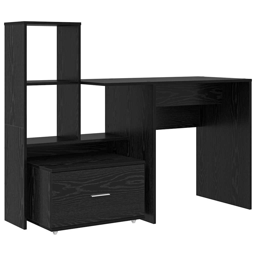 Scrivania Rovere Nero 131,5 x 50 x 106,5 cm Legno multistrato
