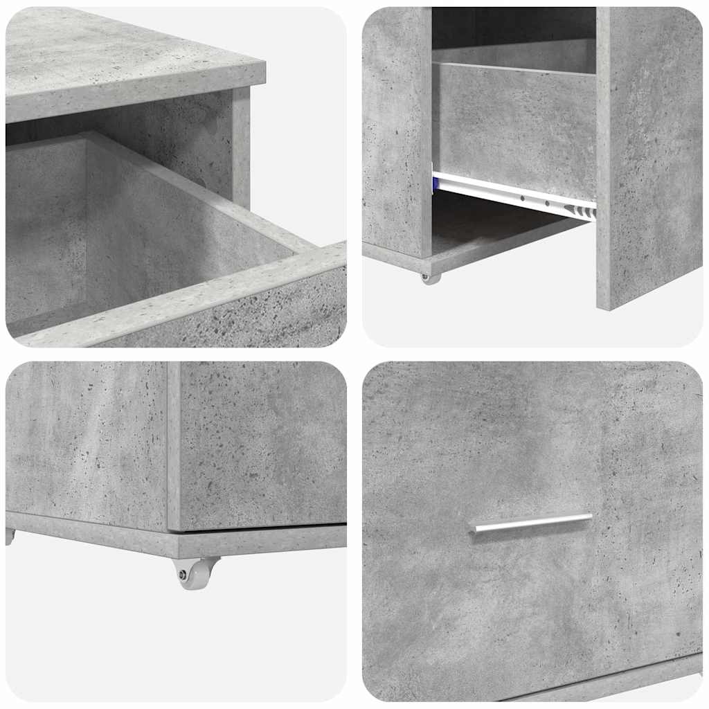 Scrivania con cassetto Grigio cemento 131,5 x 50 x 106,5 cm