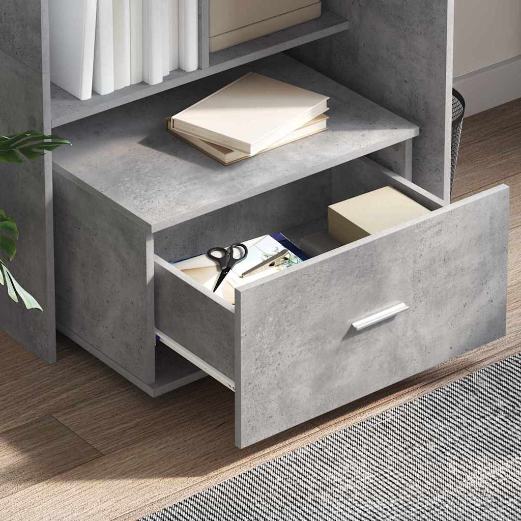 Scrivania con cassetto Grigio cemento 131,5 x 50 x 106,5 cm
