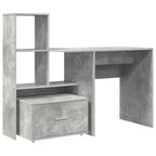 Scrivania con cassetto Grigio cemento 131,5 x 50 x 106,5 cm