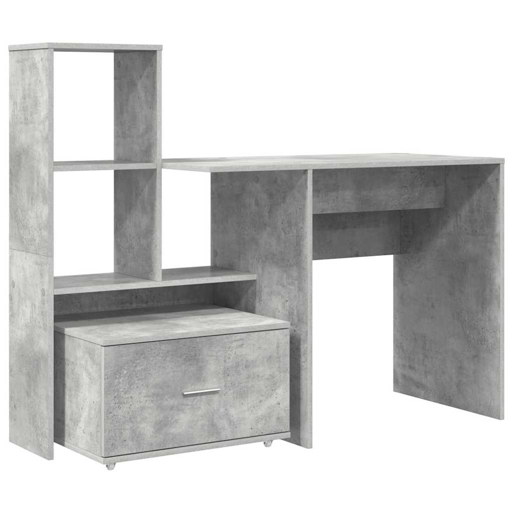 Scrivania con cassetto Grigio cemento 131,5 x 50 x 106,5 cm