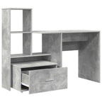 Scrivania con cassetto Grigio cemento 131,5 x 50 x 106,5 cm