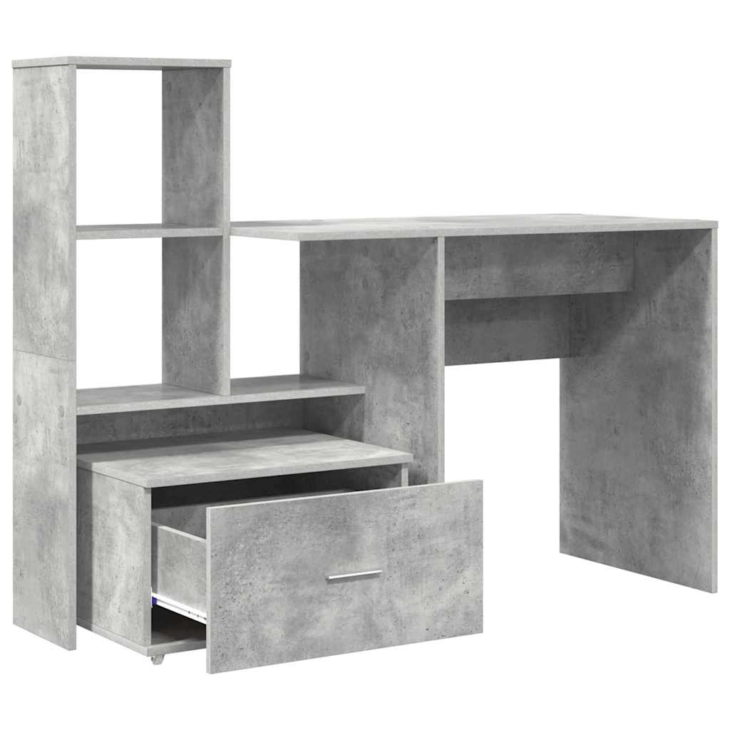 Scrivania con cassetto Grigio cemento 131,5 x 50 x 106,5 cm