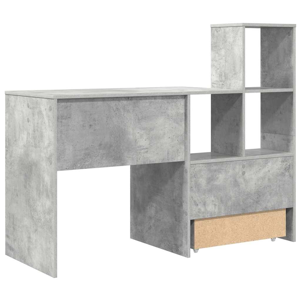 Scrivania con cassetto Grigio cemento 131,5 x 50 x 106,5 cm