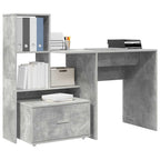 Scrivania con cassetto Grigio cemento 131,5 x 50 x 106,5 cm