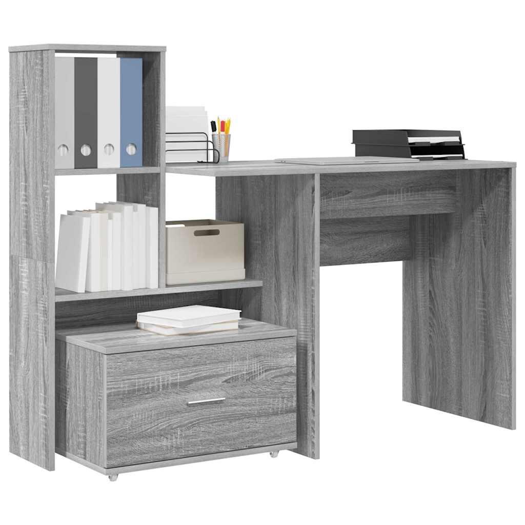 Scrivania Grigio Sonoma 131,5 x 50 x 106,5 cm Legno multistrato