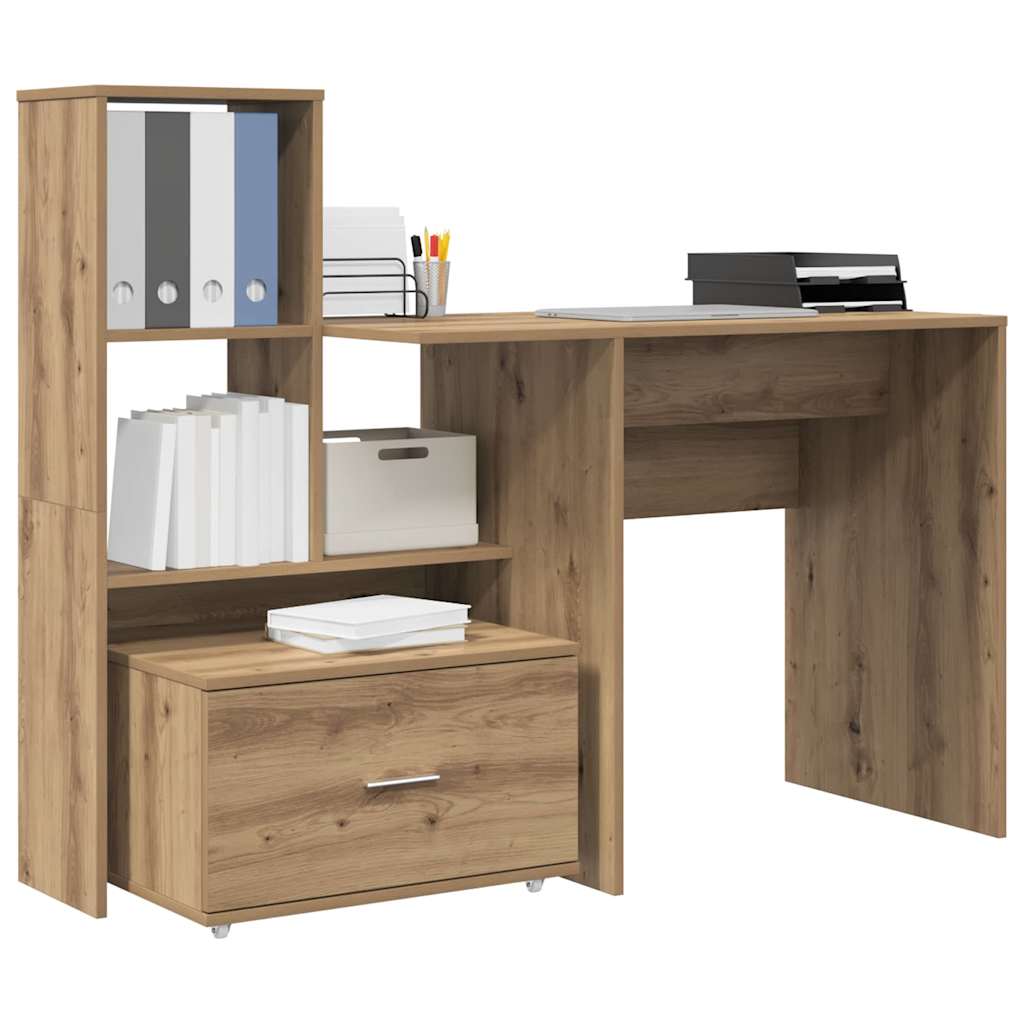 Scrivania con cassetto Rovere artigianale 131,5 x 50 x 106,5 cm