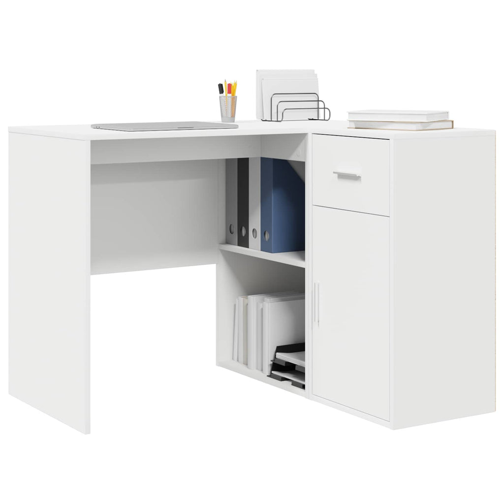 Scrivania ad angolo con cassetto Bianco 102 x 88 x 75 cm