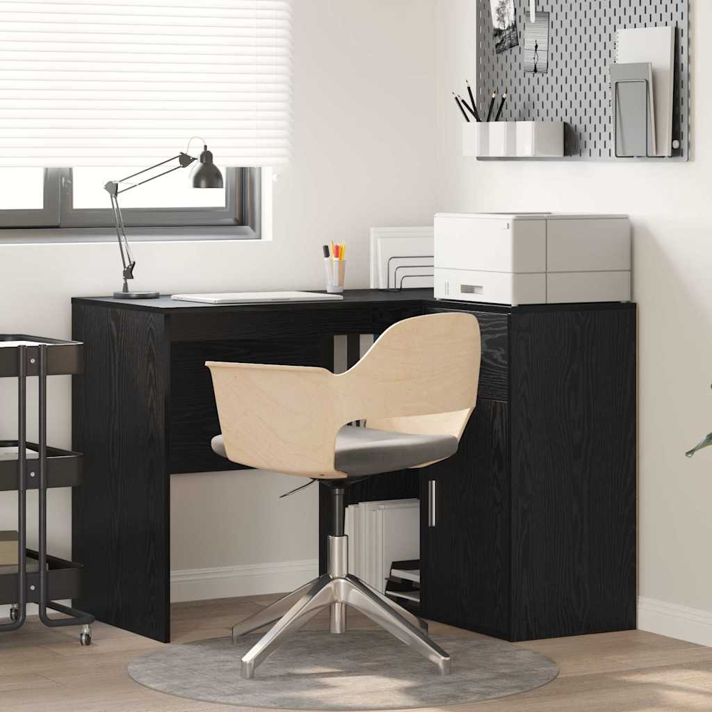 Scrivania ad angolo con cassetto Rovere Nero 102 x 88 x 75 cm
