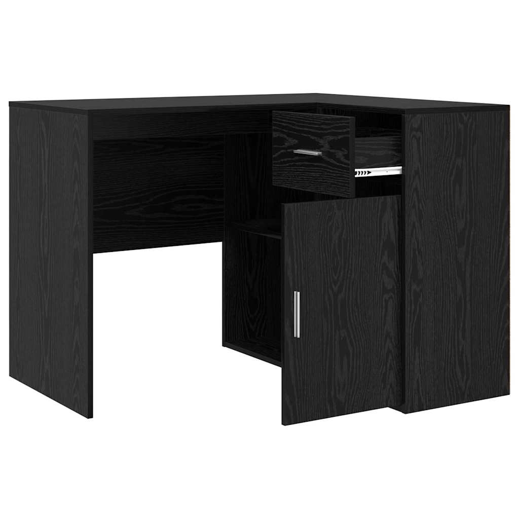 Scrivania ad angolo con cassetto Rovere Nero 102 x 88 x 75 cm
