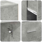 Scrivania ad angolo Grigio cemento 102 x 88 x 75 cm