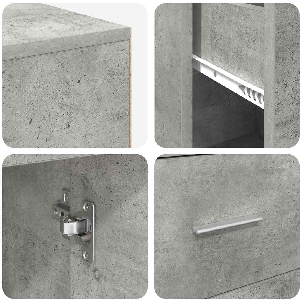 Scrivania ad angolo Grigio cemento 102 x 88 x 75 cm