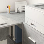 Scrivania ad angolo Grigio cemento 102 x 88 x 75 cm