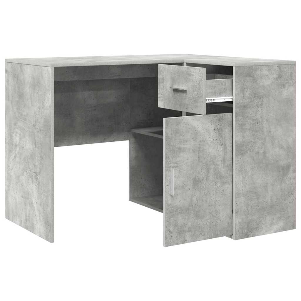 Scrivania ad angolo Grigio cemento 102 x 88 x 75 cm