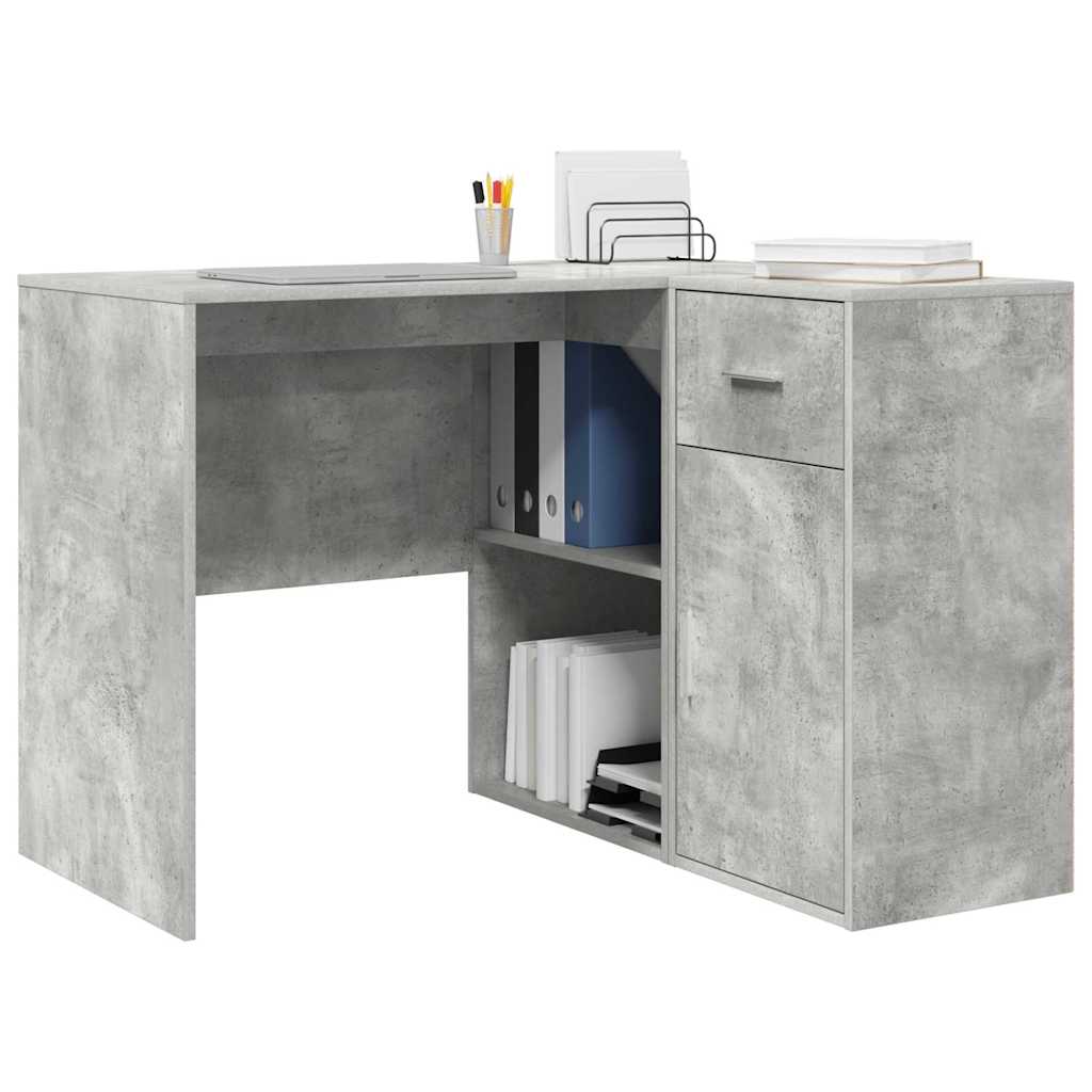 Scrivania ad angolo Grigio cemento 102 x 88 x 75 cm