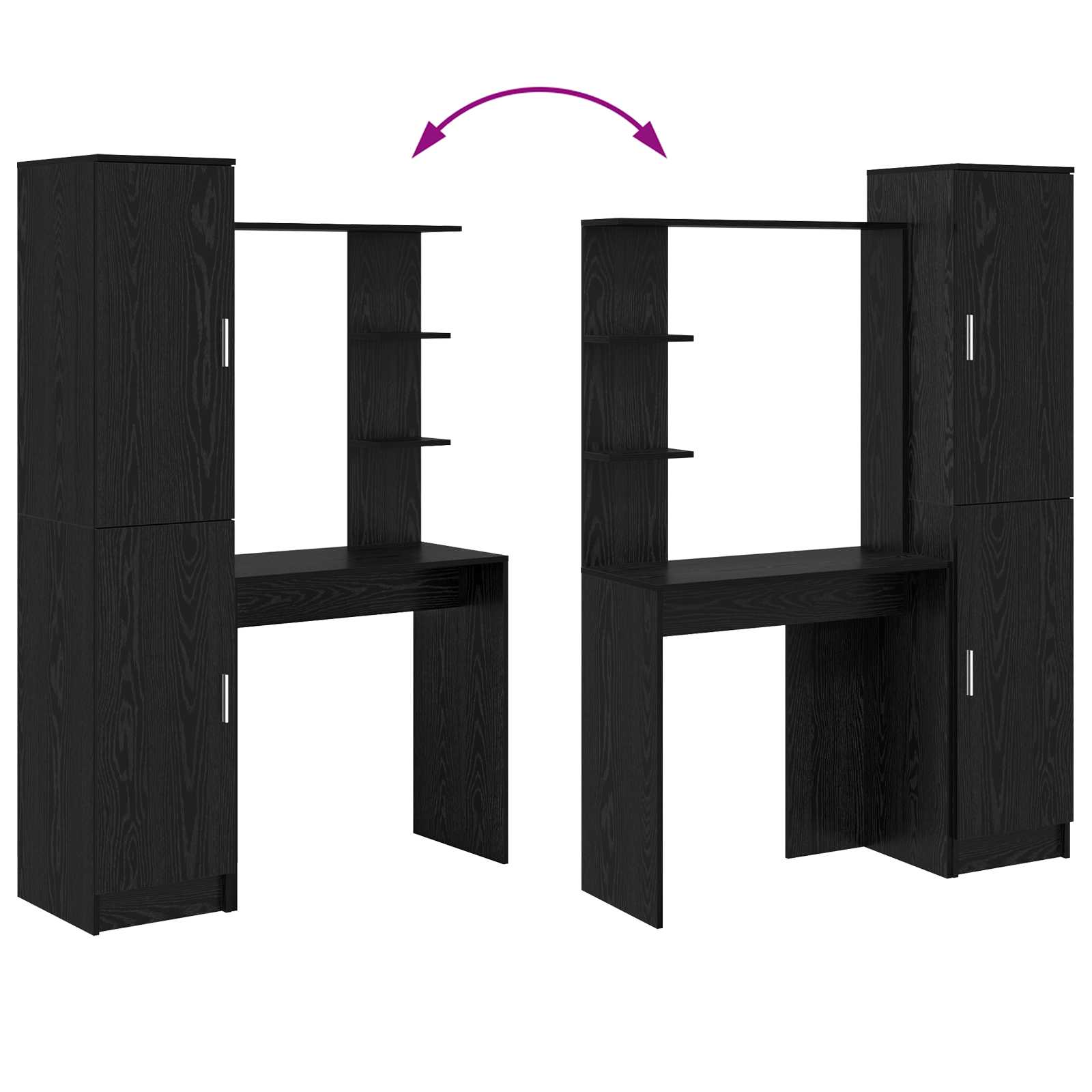 Scrivania 2 pcs Rovere Nero