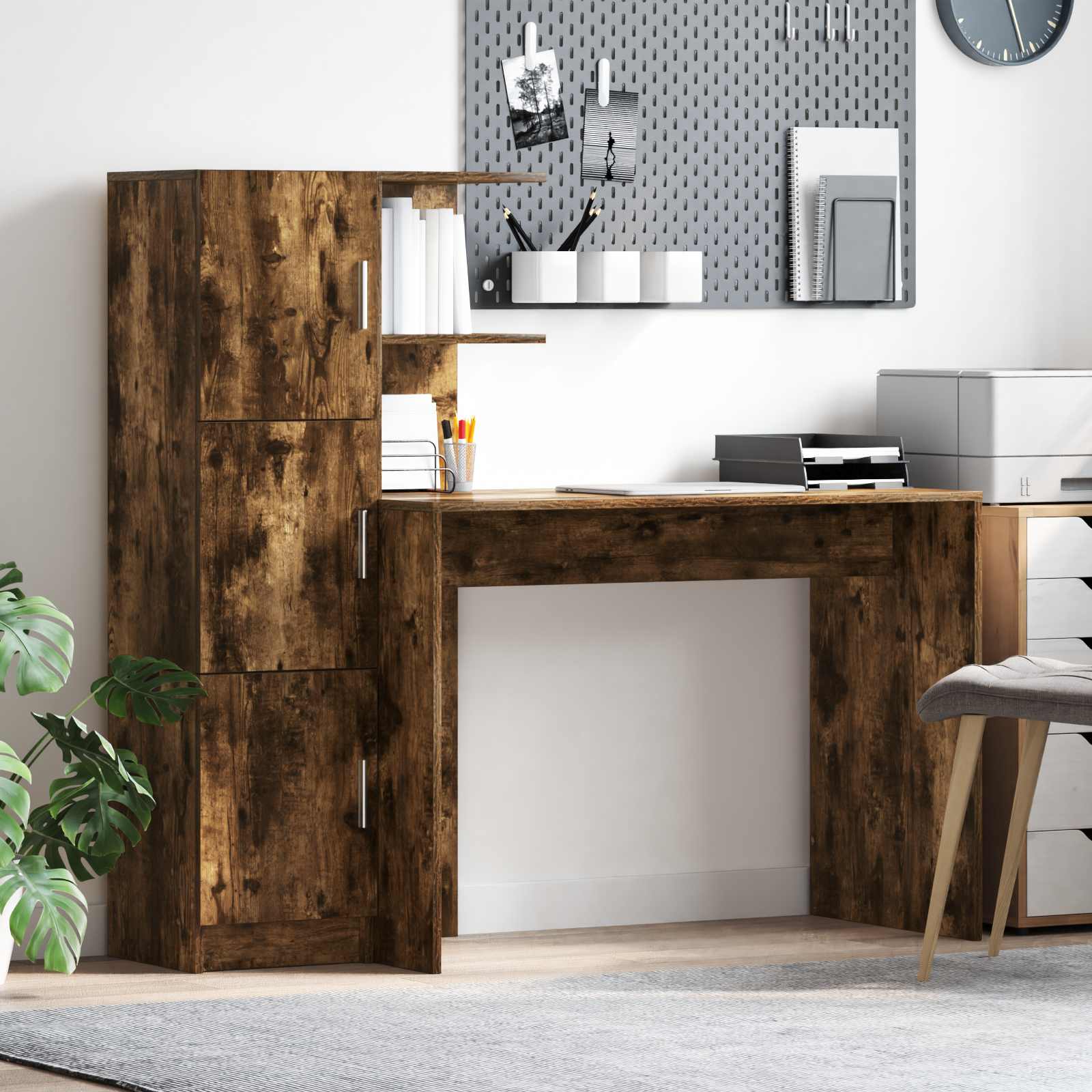 Scrivania 2 pcs Rovere fumé