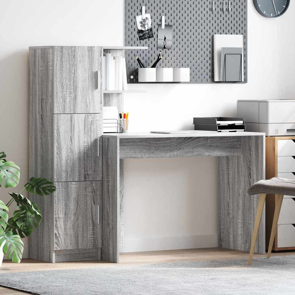 Scrivania 2 pcs Grigio Sonoma