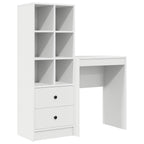 Scrivania con cassetto con lo scaffale 2 pcs Bianco