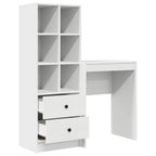 Scrivania con cassetto con lo scaffale 2 pcs Bianco