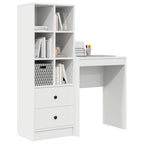 Scrivania con cassetto con lo scaffale 2 pcs Bianco