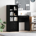 Scrivania con cassetto con lo scaffale 2 pcs Rovere Nero
