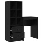 Scrivania con cassetto con lo scaffale 2 pcs Rovere Nero