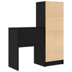 Scrivania con cassetto con lo scaffale 2 pcs Rovere Nero