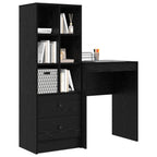 Scrivania con cassetto con lo scaffale 2 pcs Rovere Nero