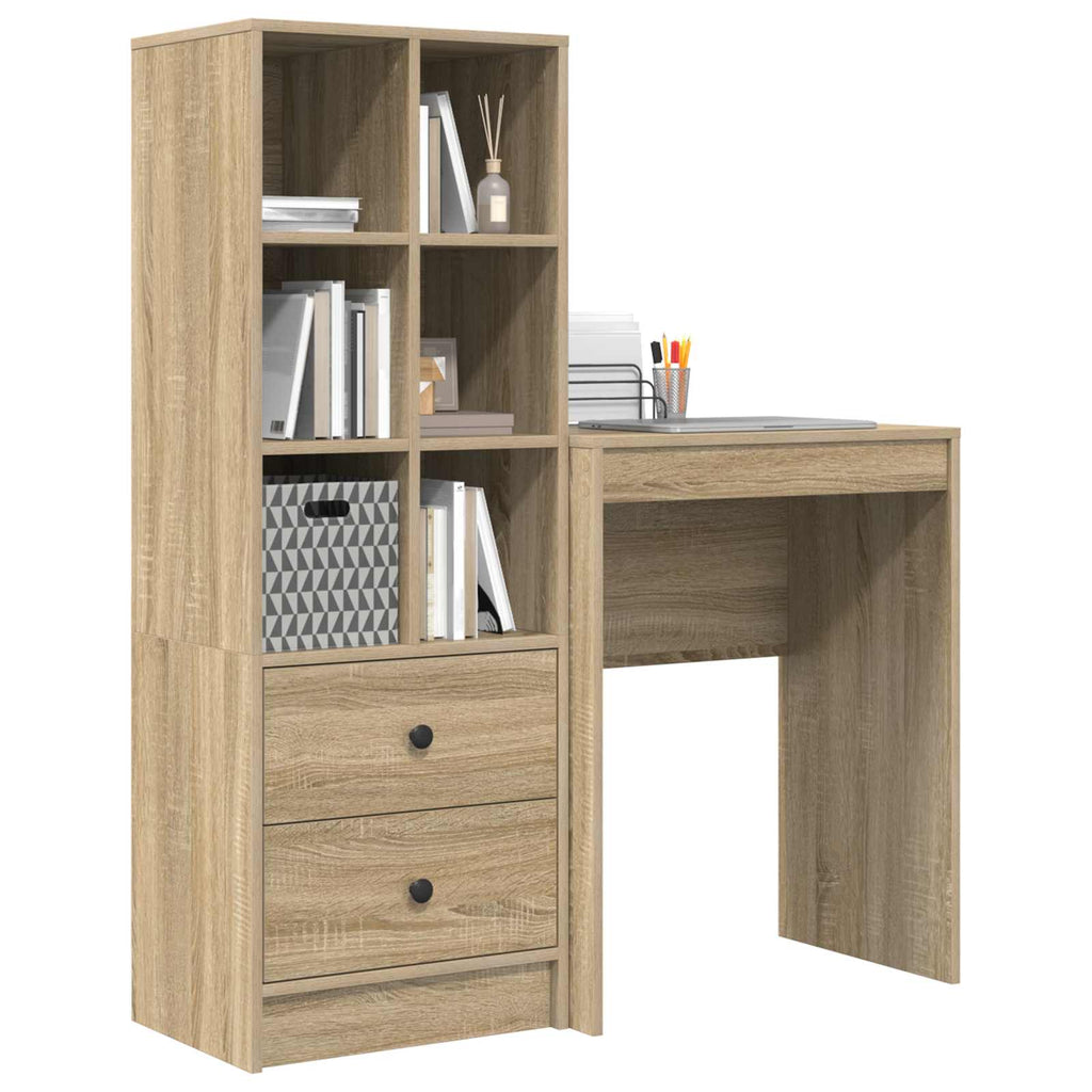 Scrivania con cassetto con lo scaffale 2 pcs Rovere Sonoma