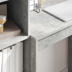 Scrivania con cassetto con lo scaffale 2 pcs Grigio cemento