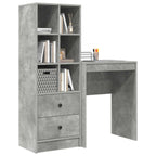 Scrivania con cassetto con lo scaffale 2 pcs Grigio cemento