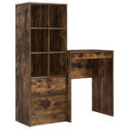 Scrivania con cassetto con lo scaffale 2 pcs Rovere fumé