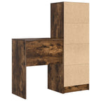 Scrivania con cassetto con lo scaffale 2 pcs Rovere fumé