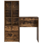 Scrivania con cassetto con lo scaffale 2 pcs Rovere fumé