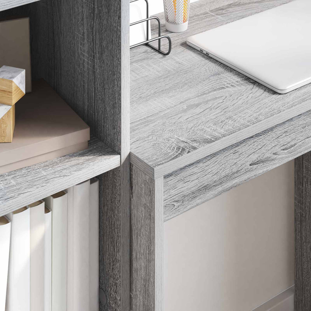 Scrivania con cassetto con lo scaffale 2 pcs Grigio Sonoma
