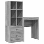 Scrivania con cassetto con lo scaffale 2 pcs Grigio Sonoma