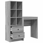 Scrivania con cassetto con lo scaffale 2 pcs Grigio Sonoma