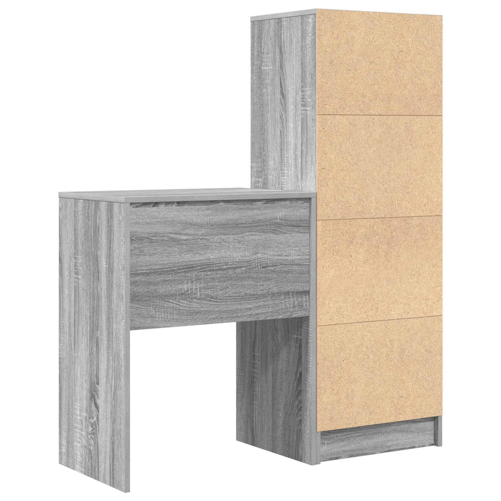 Scrivania con cassetto con lo scaffale 2 pcs Grigio Sonoma