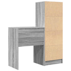 Scrivania con cassetto con lo scaffale 2 pcs Grigio Sonoma