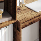 Scrivania con cassetto con lo scaffale 2 pcs Legno vecchio
