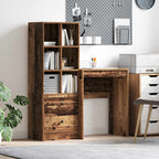 Scrivania con cassetto con lo scaffale 2 pcs Legno vecchio