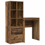 Scrivania con cassetto con lo scaffale 2 pcs Legno vecchio