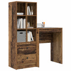 Scrivania con cassetto con lo scaffale 2 pcs Legno vecchio