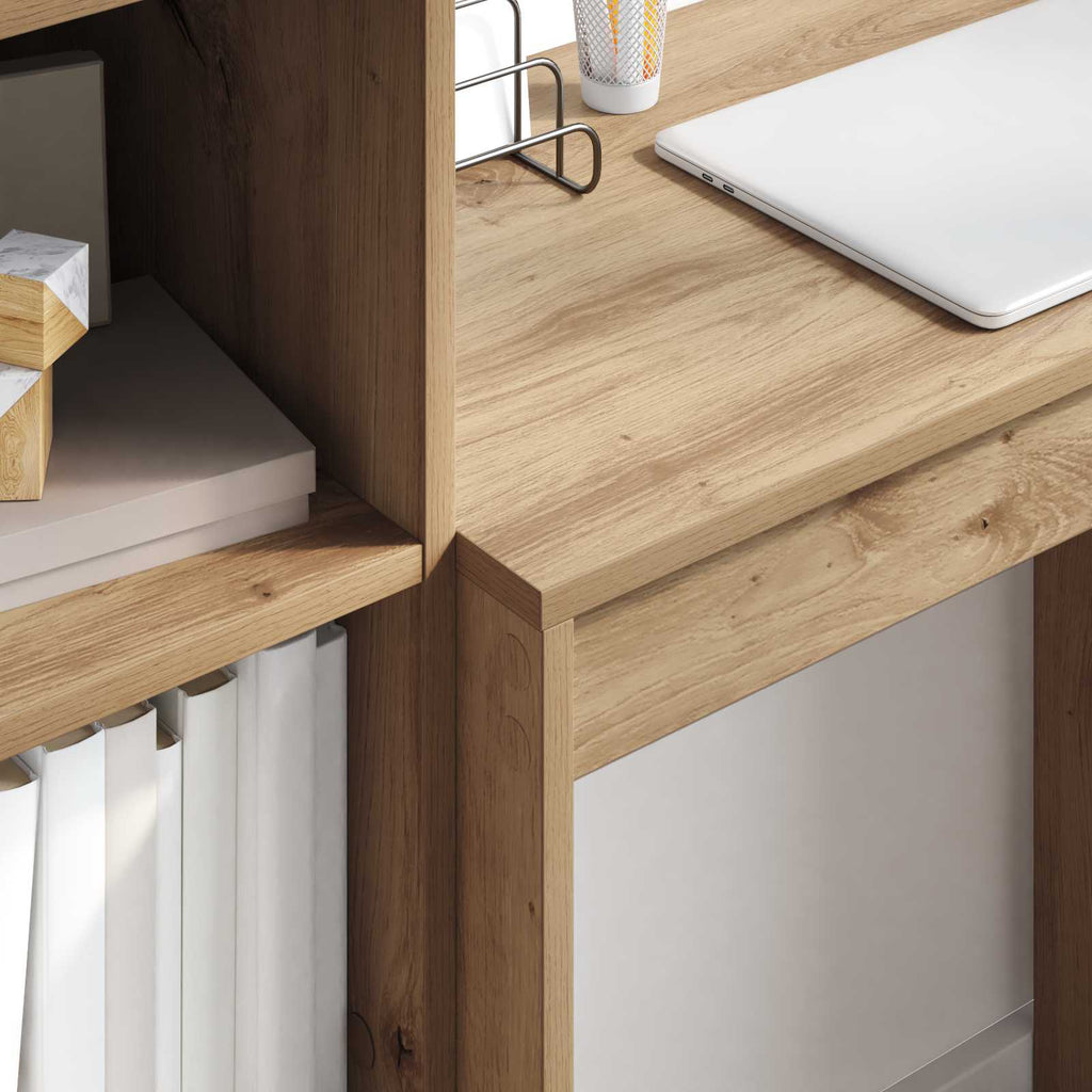 Scrivania con cassetto con lo scaffale 2 pcs Rovere artigianale