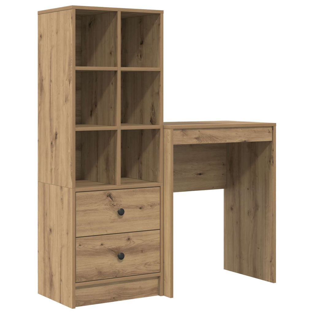 Scrivania con cassetto con lo scaffale 2 pcs Rovere artigianale